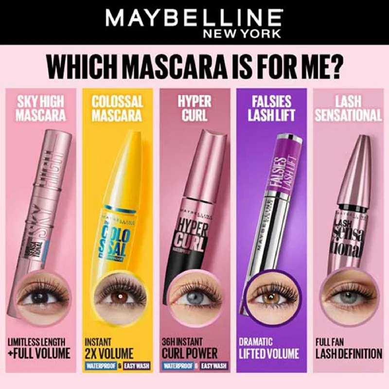 Maybelline New York Hyper Curl Mascara - Waterproof Very Black, 9.2 ml-5.webp